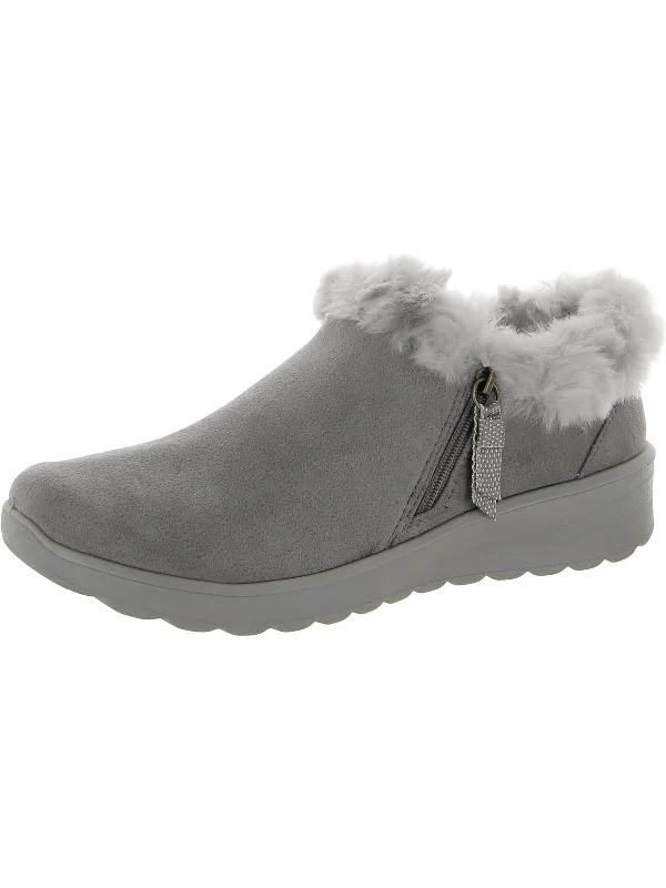 women’s winter shoes with warm lining -Genuine Womens Faux Shearling Padded insole Booties