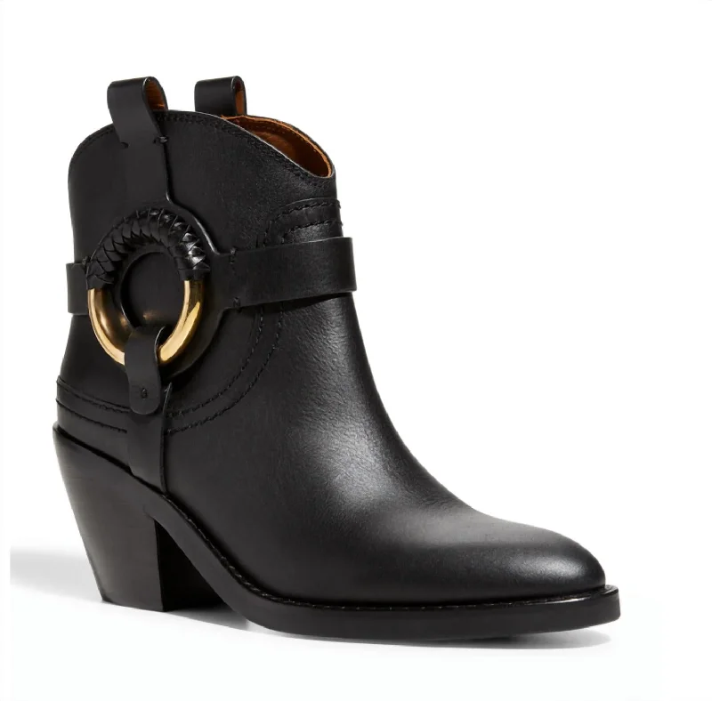 trendy women’s shoes for office wear -Hanna Cowboy Boots In Black