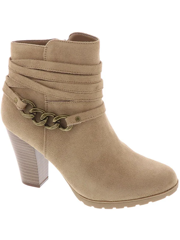 women’s trendy boots for fall weather -Sammuel  Womens Pull On Faux Suede Booties