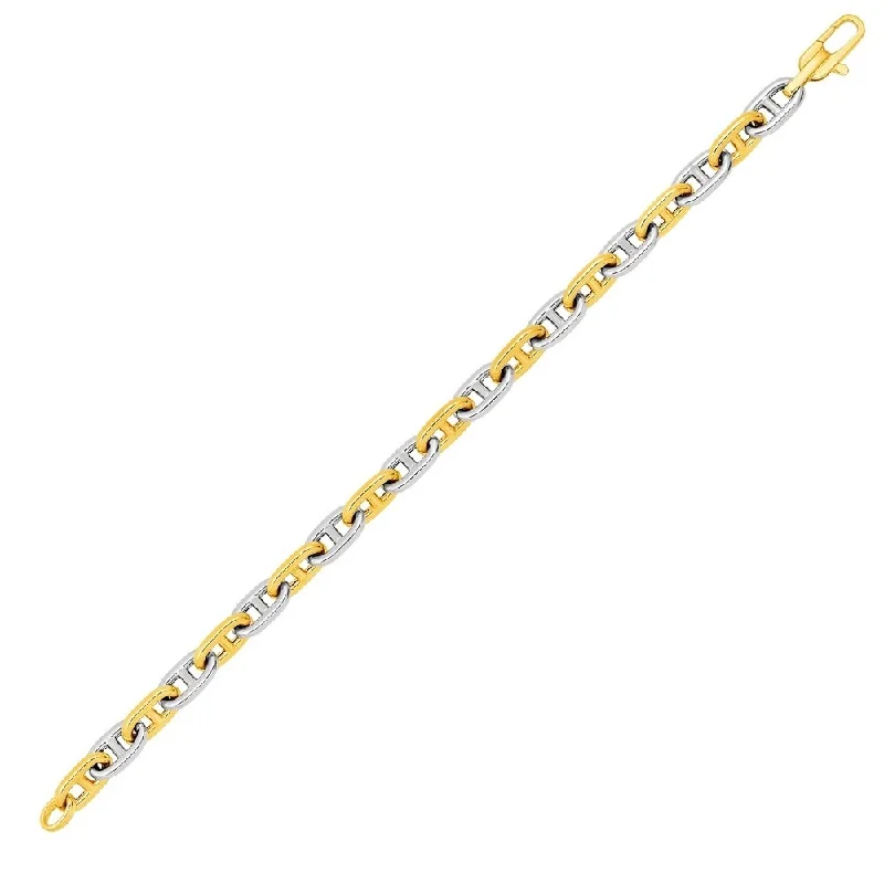 personalized women’s necklaces for meaningful gifts -14k Two-Toned Yellow and White Gold Mariner Link Bracelet