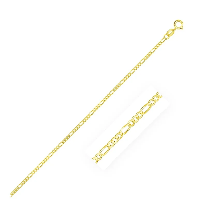 personalized women’s jewelry for custom gifts -14k Yellow Gold Figaro Bracelet 1.5mm