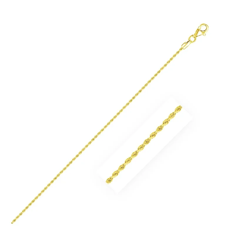 best women’s jewelry for holiday parties -14k Yellow Gold Solid Diamond Cut Rope Bracelet 1.5mm