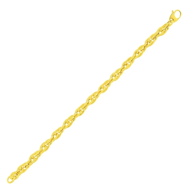 best women’s jewelry for bridesmaids gifts -14k Yellow Gold Stylish Bracelet with Interlaced Oval Links