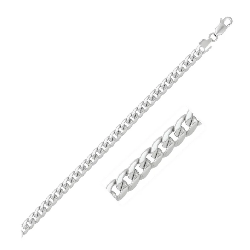 women’s statement jewelry for bold outfits -5.5mm 14k White Gold Light Miami Cuban Bracelet