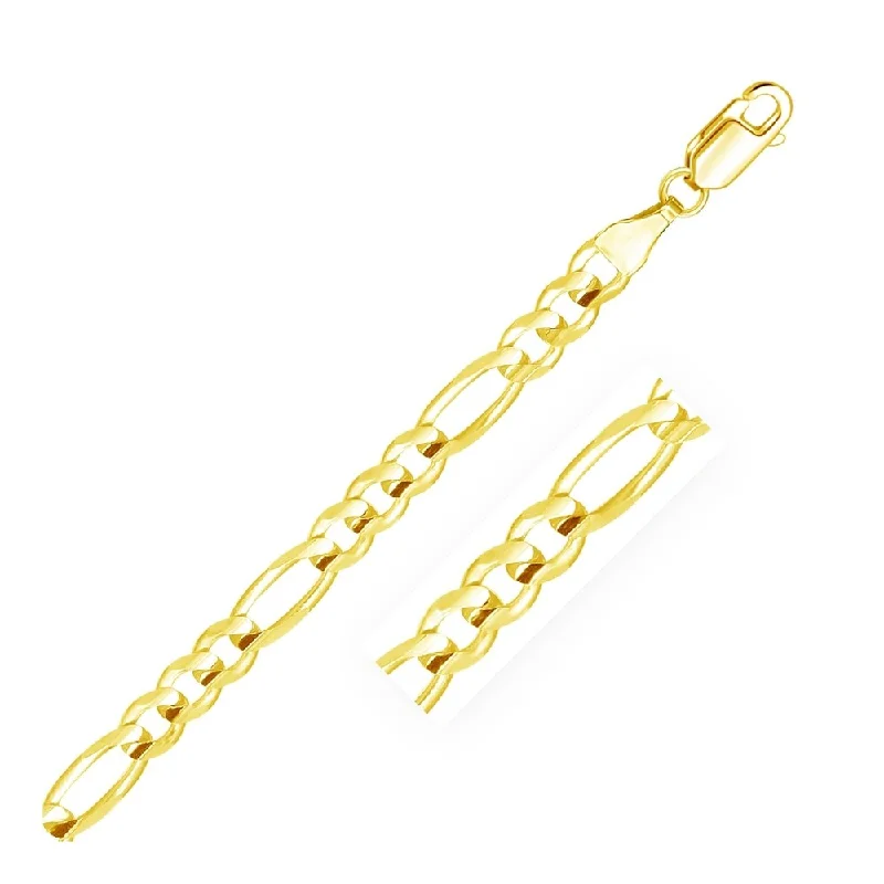 women’s vintage earrings for retro fashion -6.0mm 14k Yellow Gold Solid Figaro Bracelet