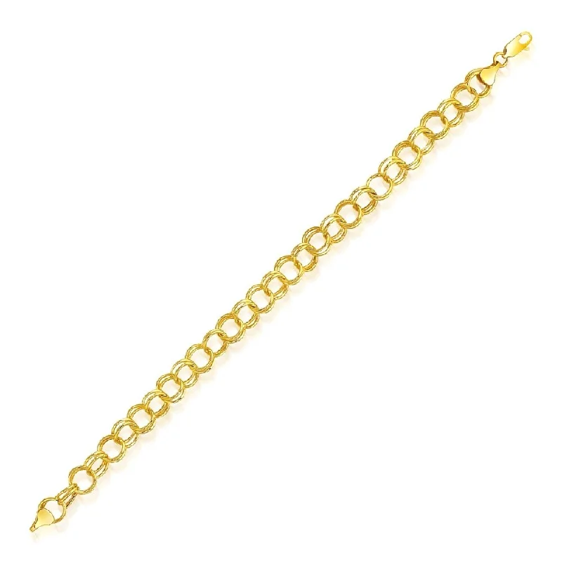 women’s delicate bracelets for minimalistic fashion -8.0 mm 14k Yellow Gold Lite Charm Bracelet