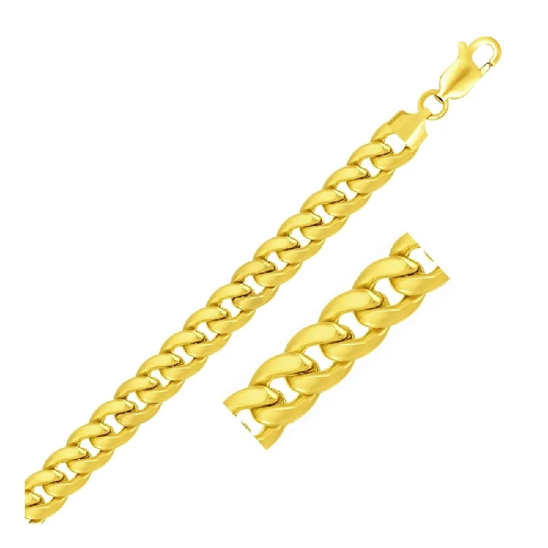 women’s trendy jewelry sets for summer -9.3mm 10k Yellow Gold Light Miami Cuban Bracelet