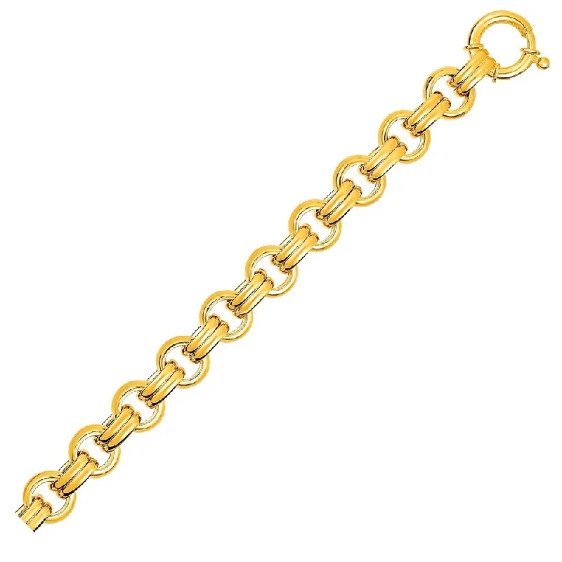 luxurious women’s diamond earrings for glamorous looks -Double Link Bracelet in 14k Yellow Gold