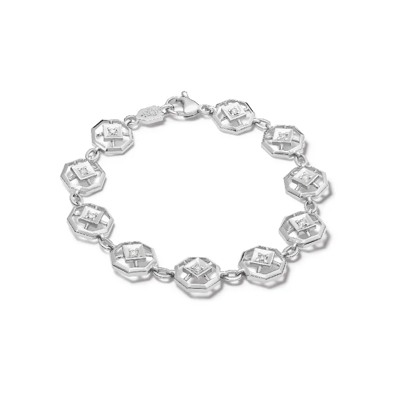 affordable women’s jewelry for everyday elegance -Parquet Bracelet White Gold - Diamond