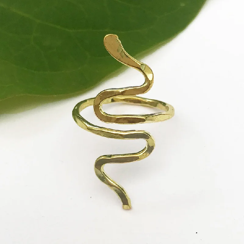 women’s personalized necklaces for sentimental gifts -Serpent Adjustable Ring - Gold, India