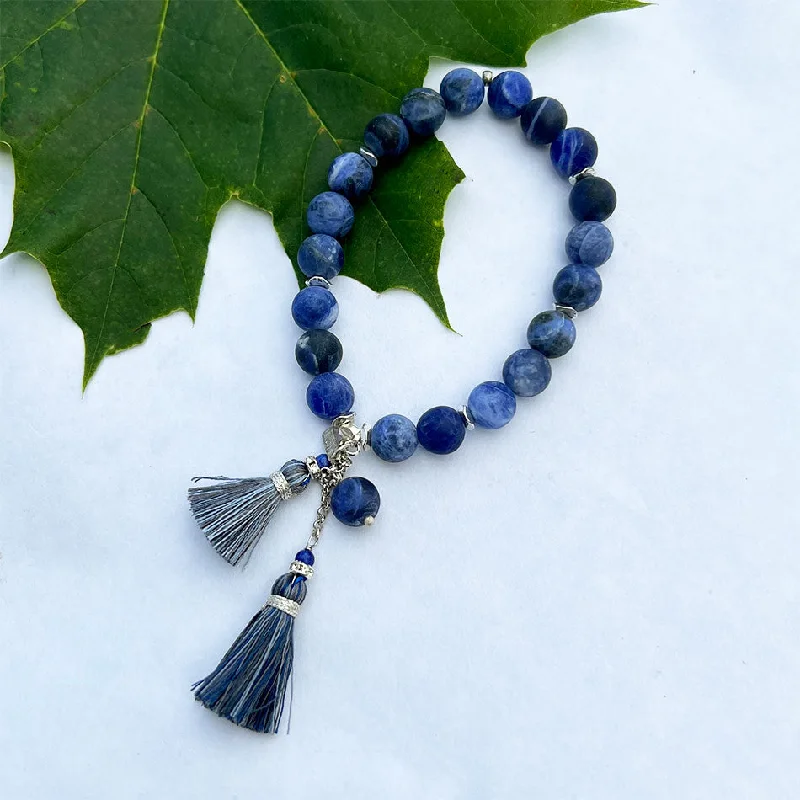 women’s engagement rings with colored gemstones -Tassel Lover's Bracelet - Sodalite, Thailand