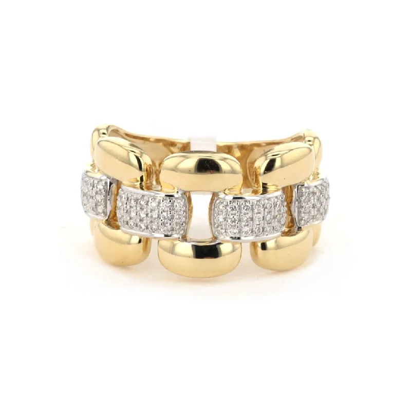 women’s colorful gemstone rings for bold style -0.25 ctw Diamond Interlocking Link Band