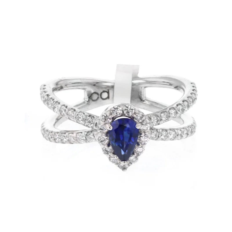 women’s classy rings for elegant outfits -Blue Sapphire & Diamond Ring