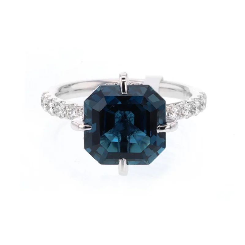 women’s chic brooches for formal outfits -London Blue Topaz & Diamond Ring