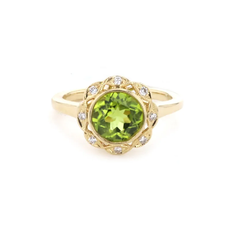 personalized women’s jewelry for birthdays -Peridot & Diamond Ring | 10266994