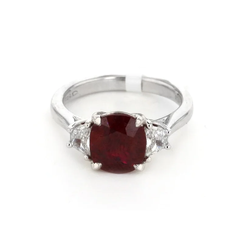 women’s crystal jewelry for evening wear -Ruby & Diamond Ring