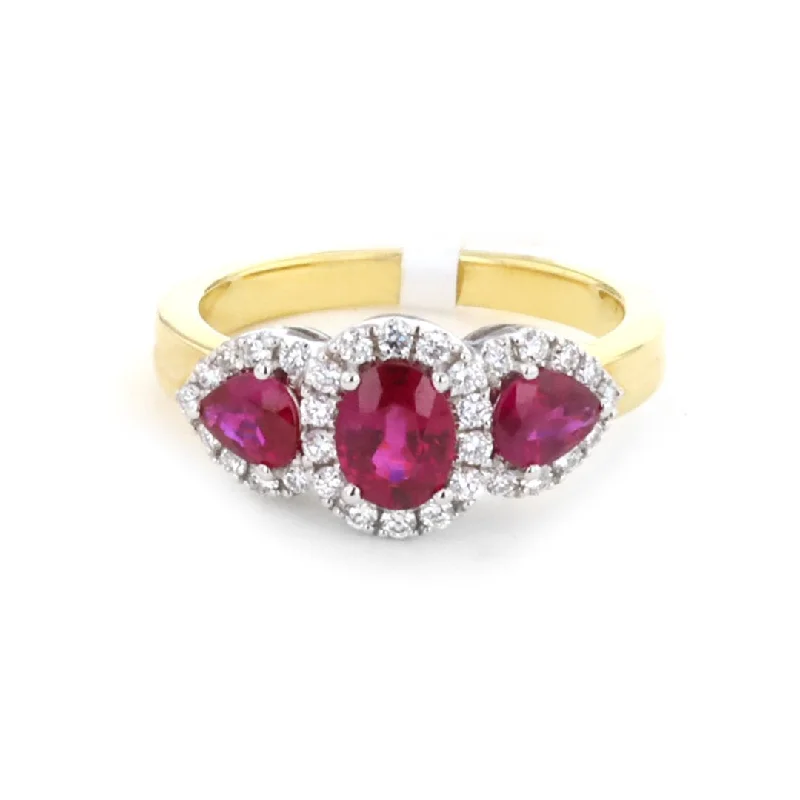 women’s engraved jewelry for personalized gifts -Ruby & Diamond Ring | 10269593