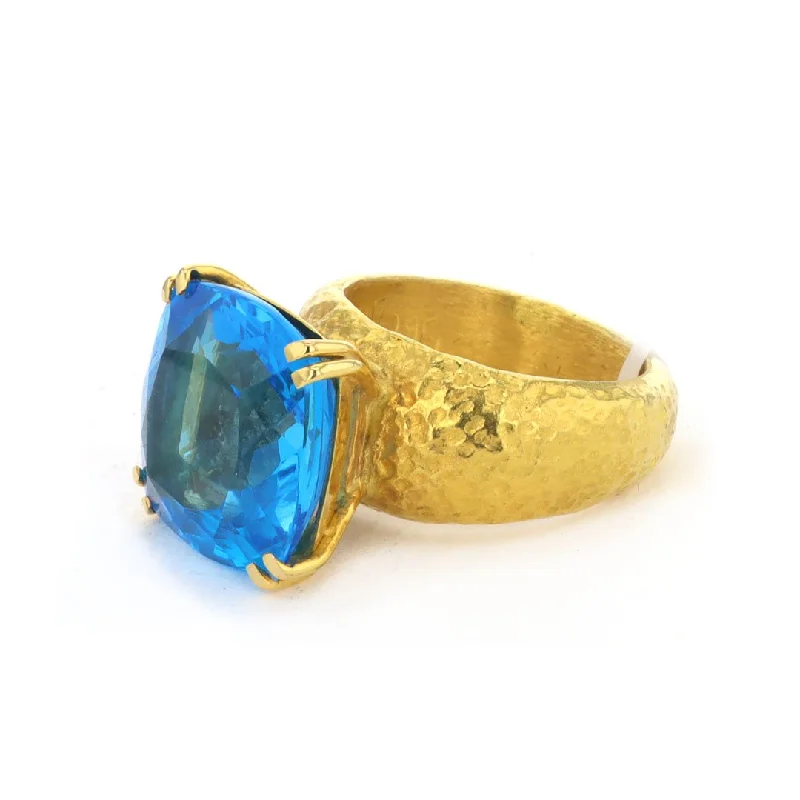 women’s chic brooches for vintage-inspired looks -Swiss Blue Topaz Ring