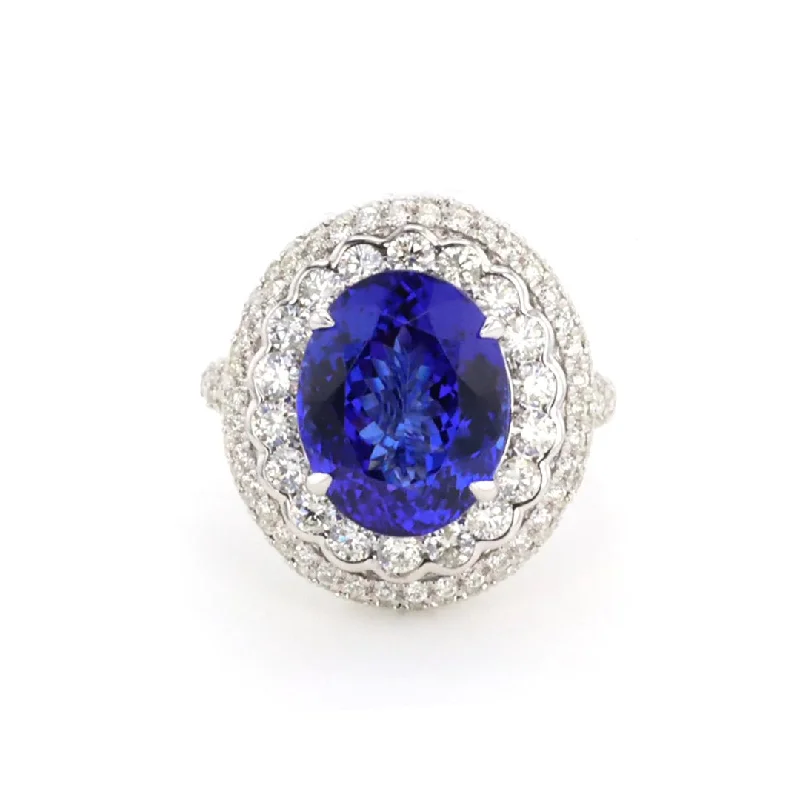 women’s designer jewelry for unique fashion -Tanzanite & Diamond Ring