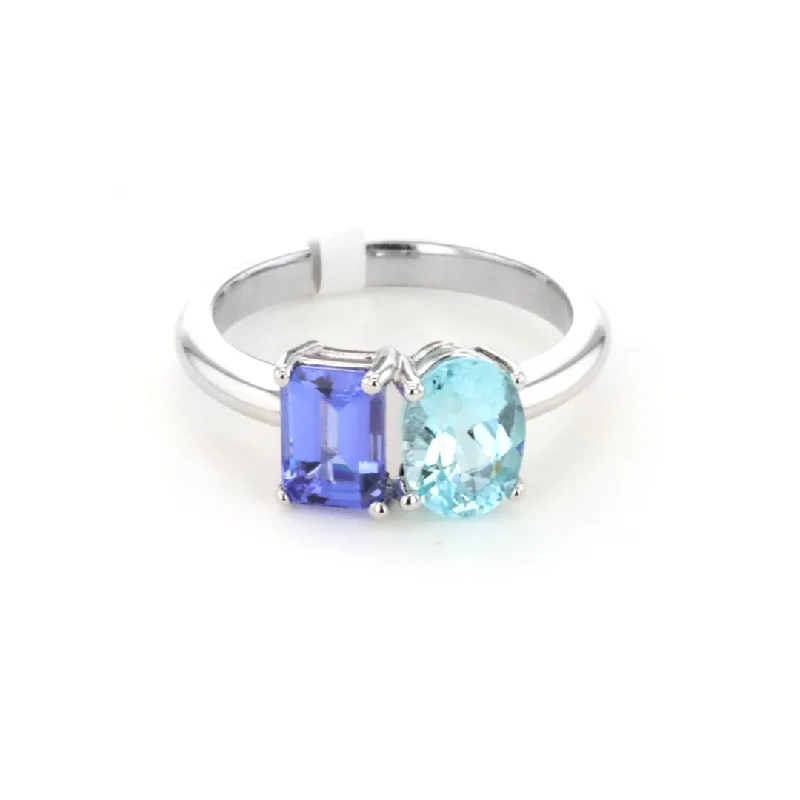 best jewelry for women’s holiday gifts -Two Stone Tanzanite & Blue Topaz Ring | 10270574