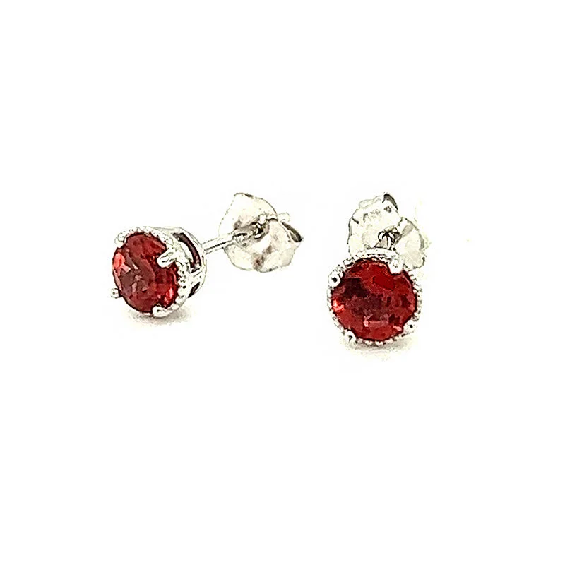 custom women’s rings with initials for a personal touch -Garnet Stud Earrings