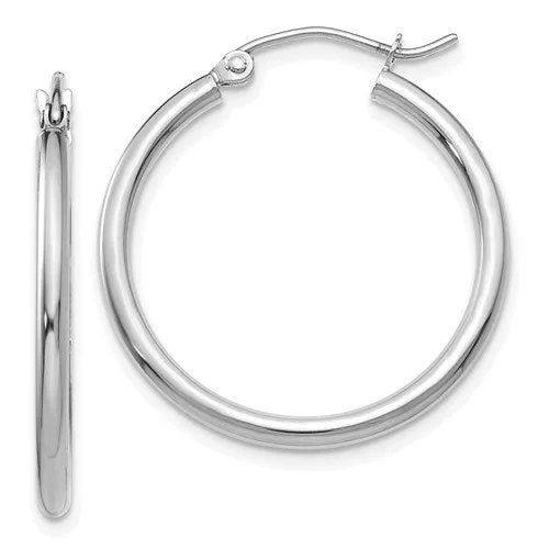 designer women’s watches for fashion-forward looks -14k White Gold Hoop Earrings