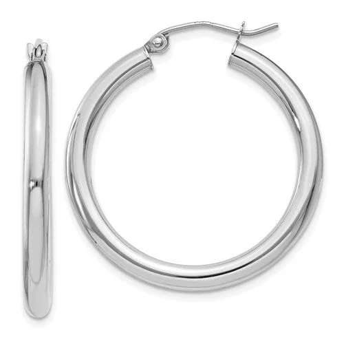 women’s sterling silver jewelry for chic style -14k White Gold Hoop Earrings