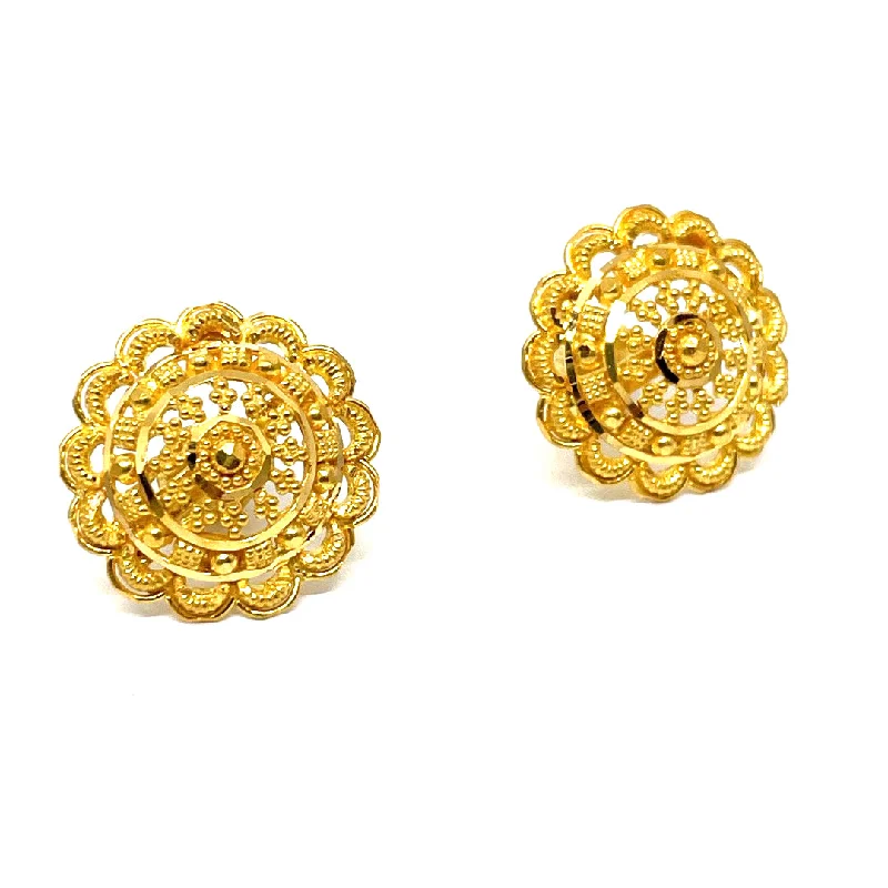 affordable women’s sterling silver rings for casual wear -22k Gold Earrings Studs