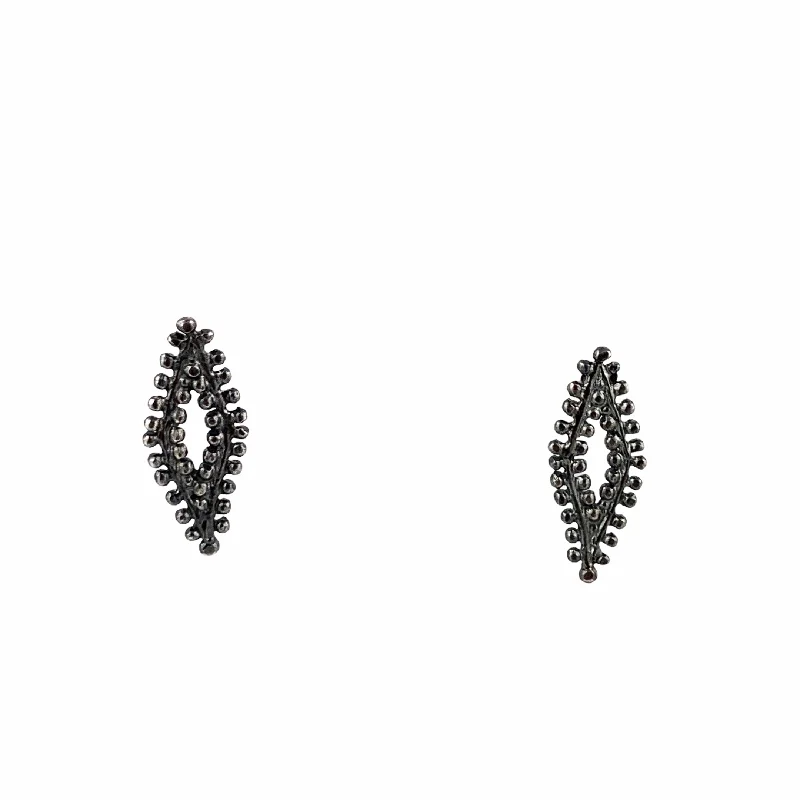 best women’s jewelry for holiday parties -Beaded Eye Studs in Sterling Silver oxidized