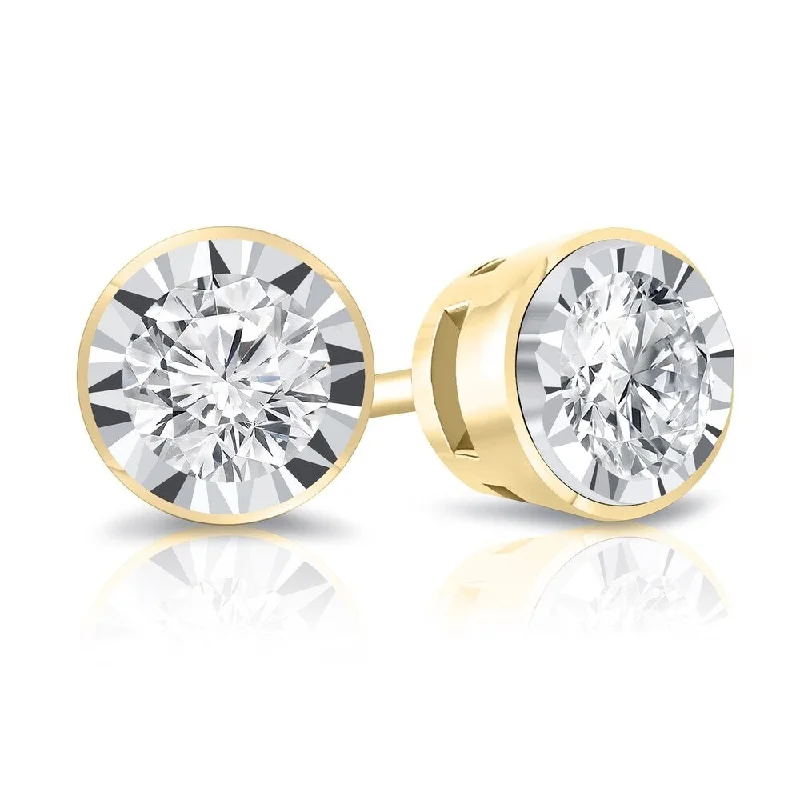 best women’s earrings for special occasions -Auriya 14k Gold 1/2ctw Round Diamond Stud Earrings Bezel-set (G-H, VS1-VS2)