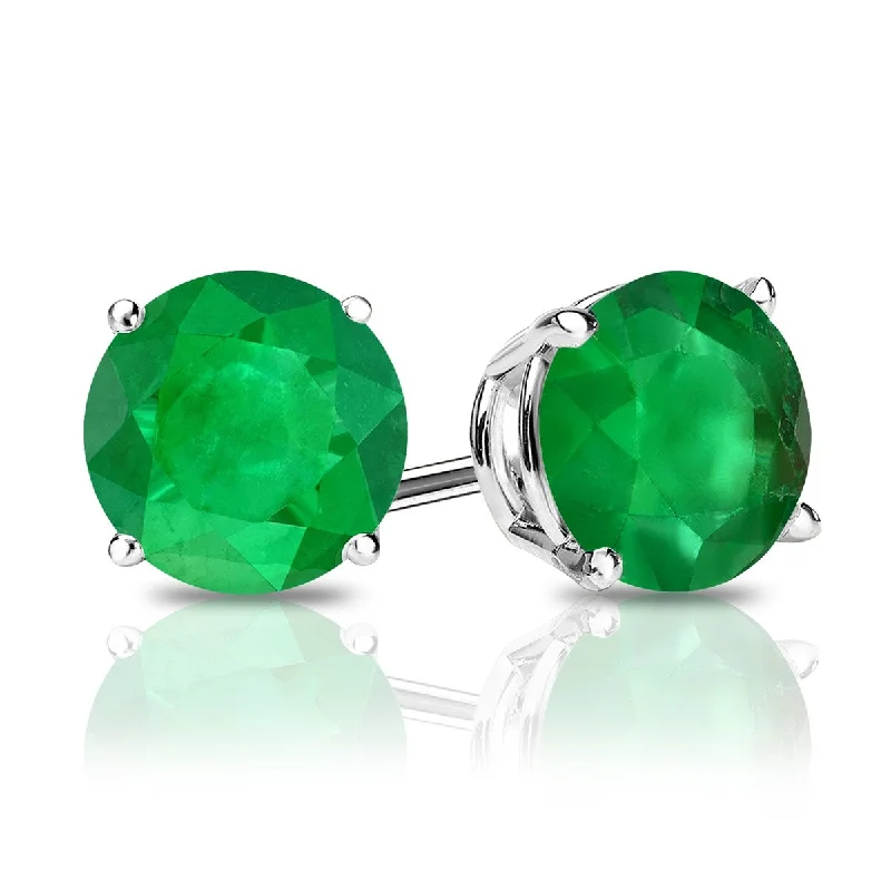 elegant women’s necklace sets for special occasions -Auriya 14k Gold 1/2ctw Round Emerald Gemstone Stud Earrings