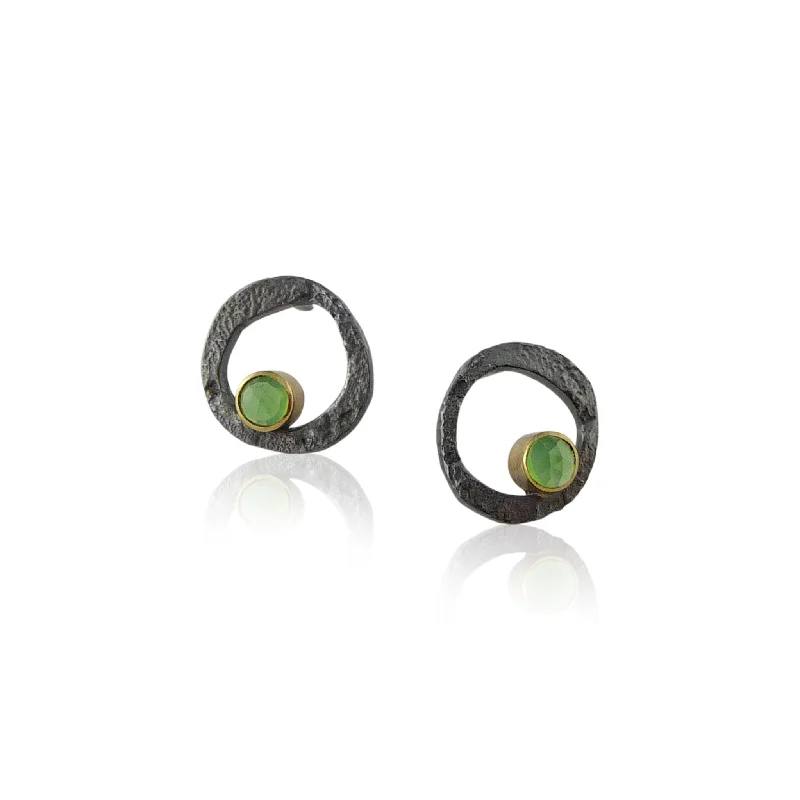 best women’s fashion watches for everyday wear -Circle Stud Chrysoprase Earrings