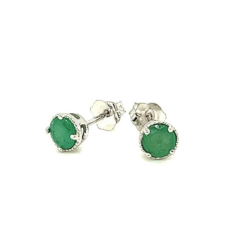 luxury women’s diamond rings for engagement -Emerald Stud Earrings