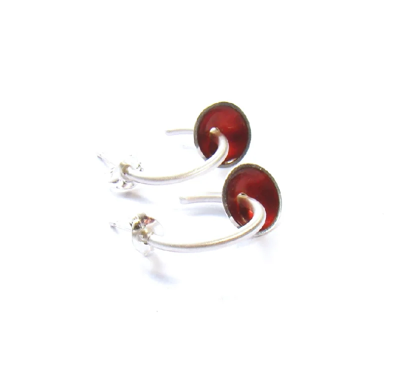 women’s chic brooches for formal outfits -Enamel Target Hoops