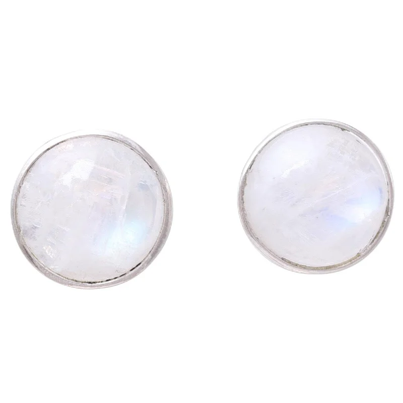 affordable women’s luxury jewelry sets -NOVICA Moonlight Peace, Rainbow moonstone stud earrings - 0.5*0.5