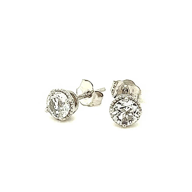 best women’s fashion watches for everyday wear -White Topaz Stud Earrings