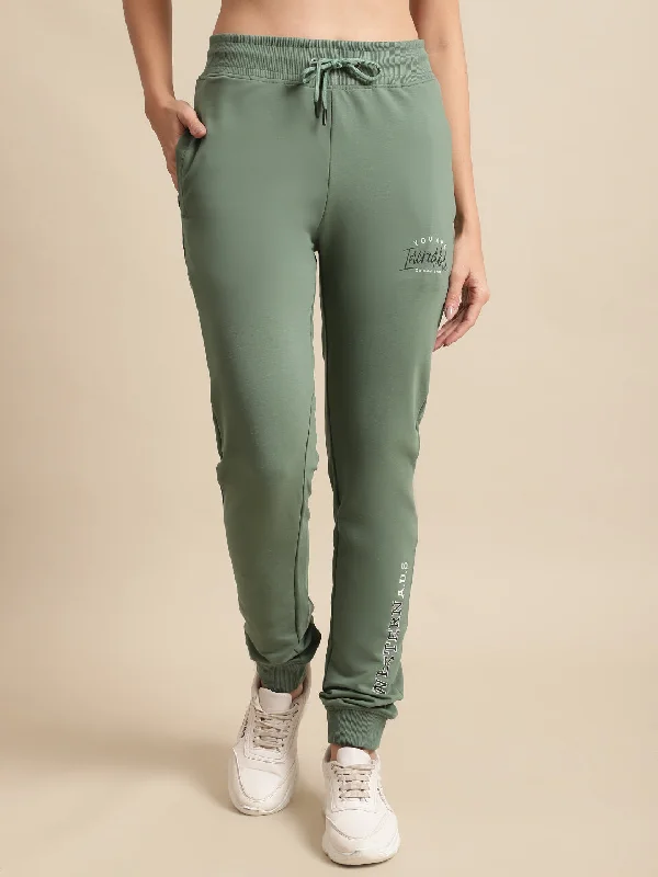 chic women’s sweatshirts for fall and winter -Women's Casual  Green Full length Mid rise Jogger Pants