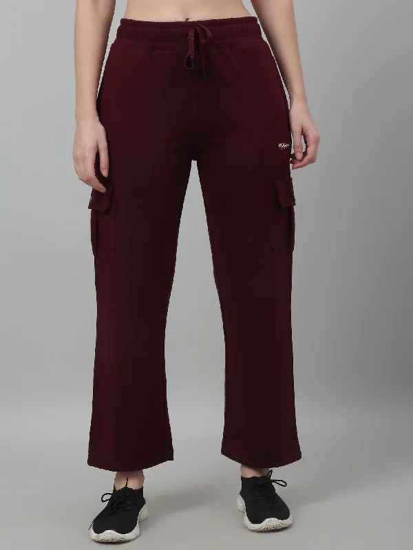 women’s work pants for formal events -Women's Casual  Maroon Ankle length Mid rise Track Pants