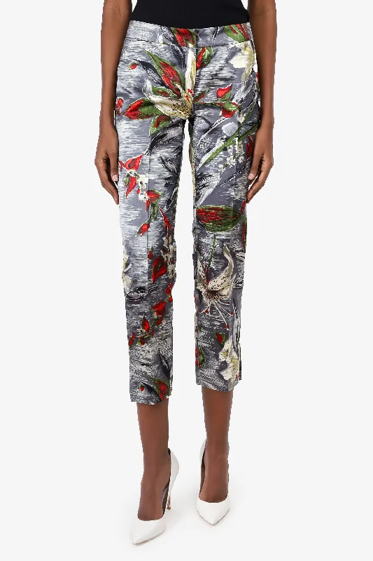 stylish women’s dresses for weekend wear -Dolce & Gabbana Multicolour Silk Floral Print Trousers Size 40