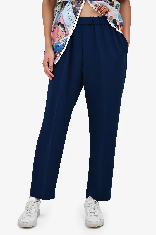 women’s dresses with lace details for elegance -Dries Van Noten Blue Tapered Pants Est. Size 6