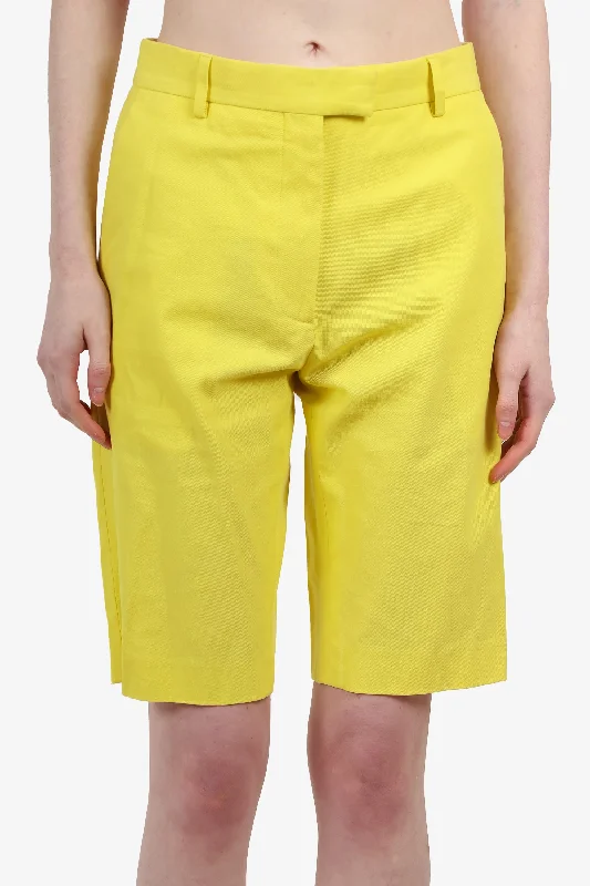 women’s comfortable dresses for workwear -Dries Van Noten Yellow Trouser Bermuda Shorts Size 34