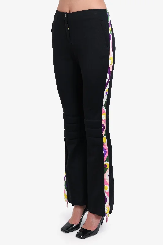 women’s casual outfits for travel -Emilio Pucci Black Nylon Wide Leg Pants Size 10