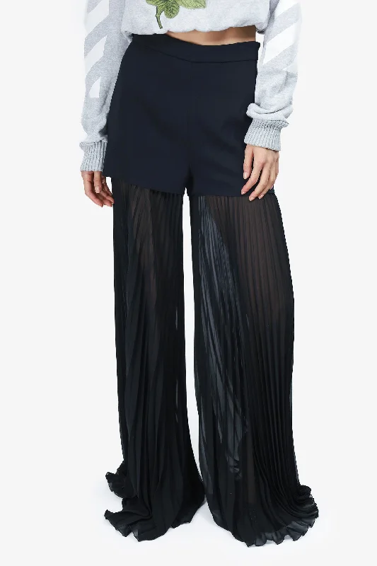 women’s high heels for office wear -Emilio Pucci Black Pleated Wide Leg Trousers Size 6