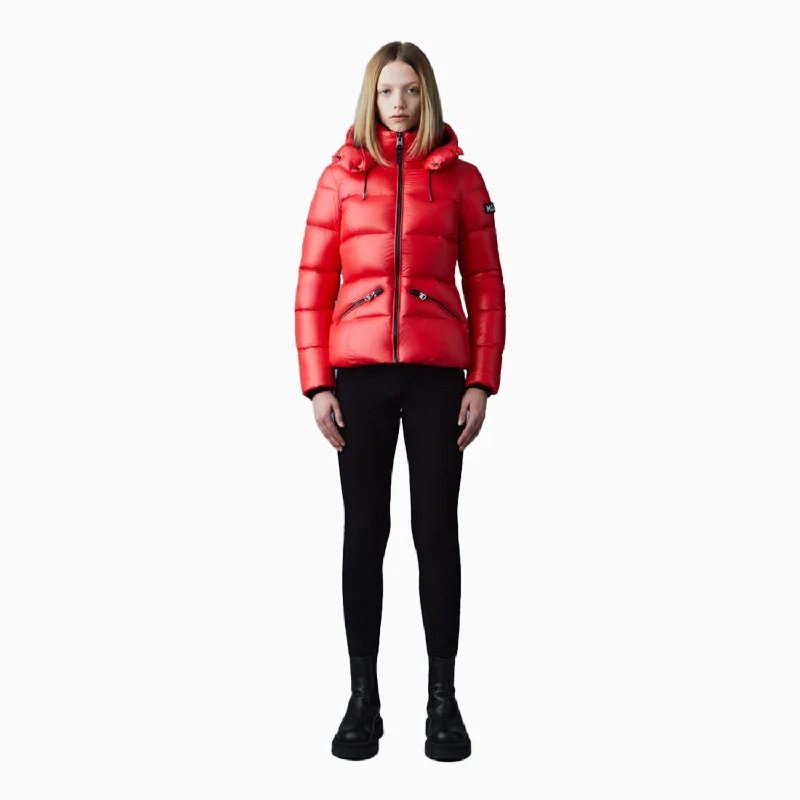 trendy women’s jackets for spring weather -Women's MADALYN Lustrous Light Down Jacket With Hood