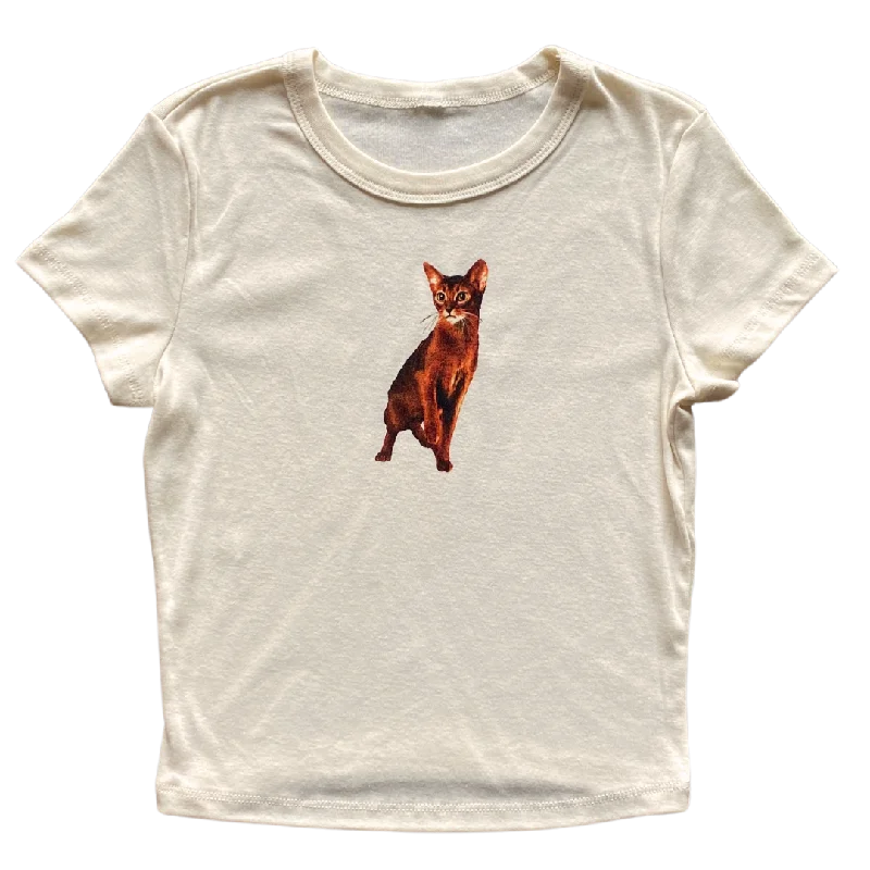 trendy women’s dresses with stripes -Abyssinian Cat v2 Women's Baby Rib