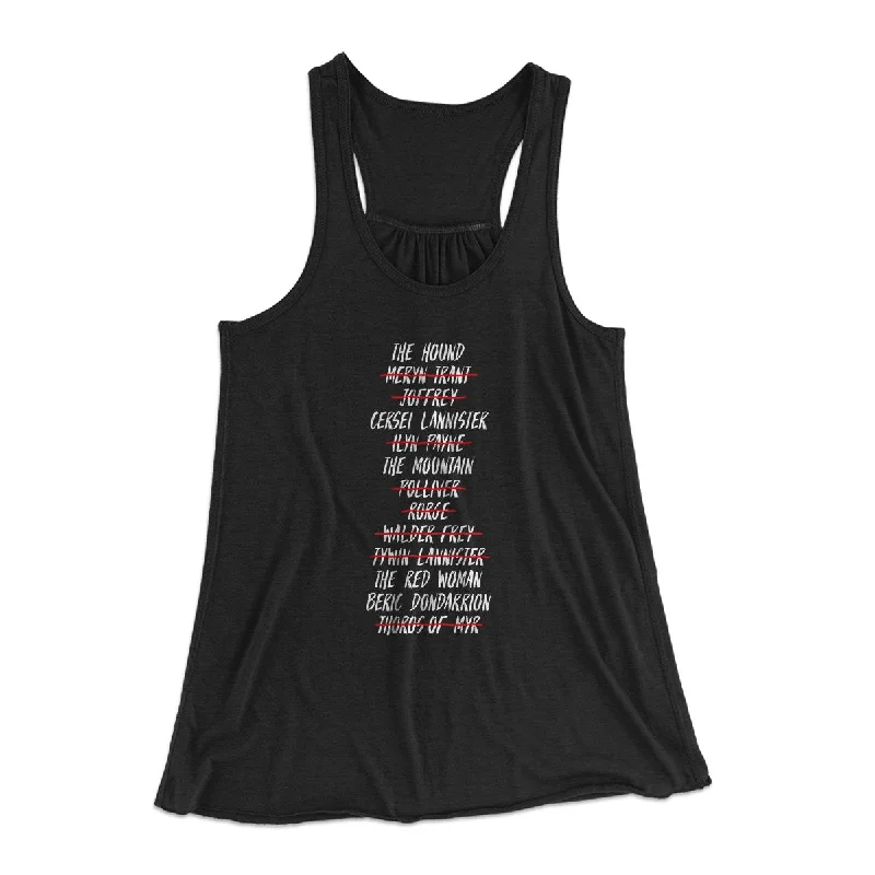 women’s casual outfits for travel -Arya's Kill List Women's Flowey Tank Top