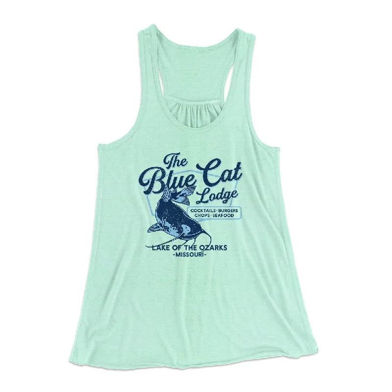 chic women’s t-shirts for casual style -Blue Cat Lodge Women's Flowey Tank Top