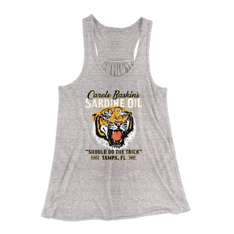 women’s workout wear for comfortable fitness -Carole Baskin's Sardine Oil Women's Flowey Tank Top