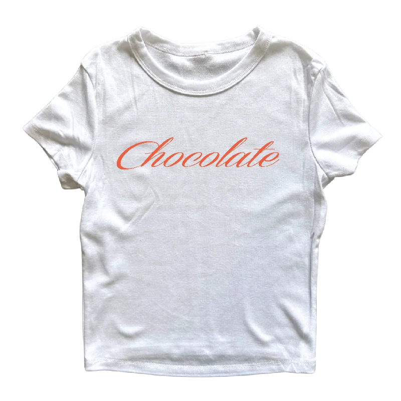 women’s business attire for professional meetings -Chocolate Text v2 Women's Baby Rib