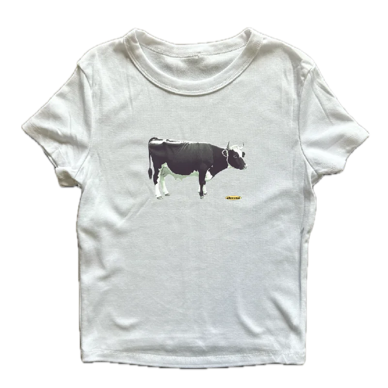 chic women’s t-shirts for casual style -Cow Women's Baby Rib